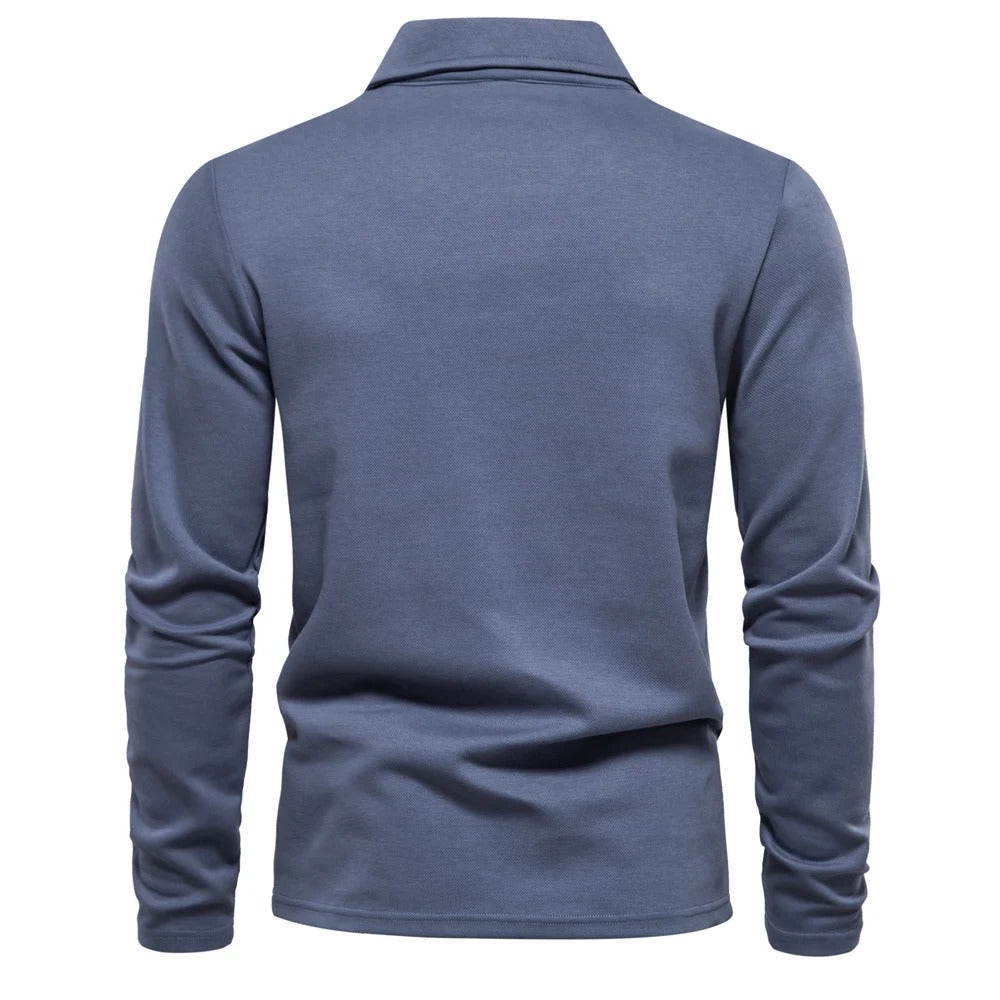 Blaze | Classic Long Sleeve Polo Shirt Men - Beige