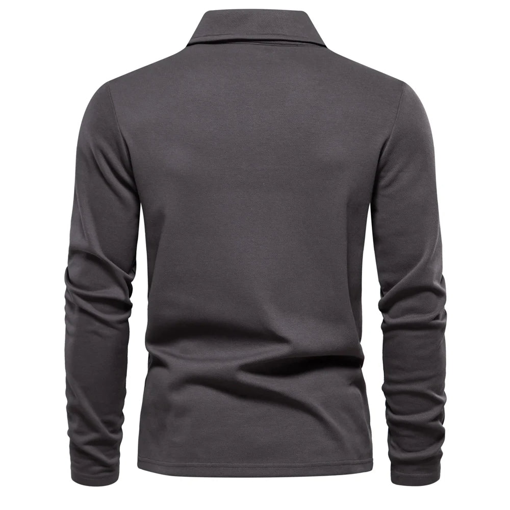 Blaze | Classic Long Sleeve Polo Shirt Men - Beige