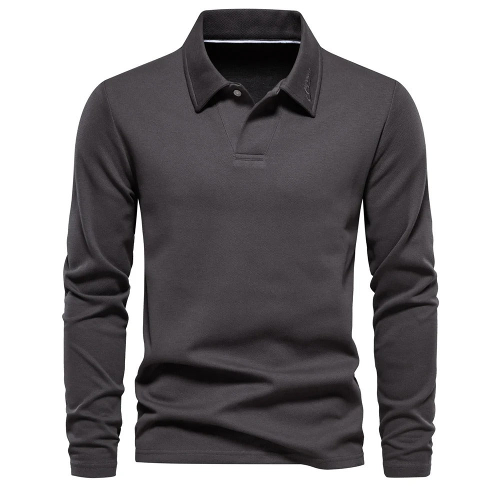 Blaze | Classic Long Sleeve Polo Shirt Men - Beige