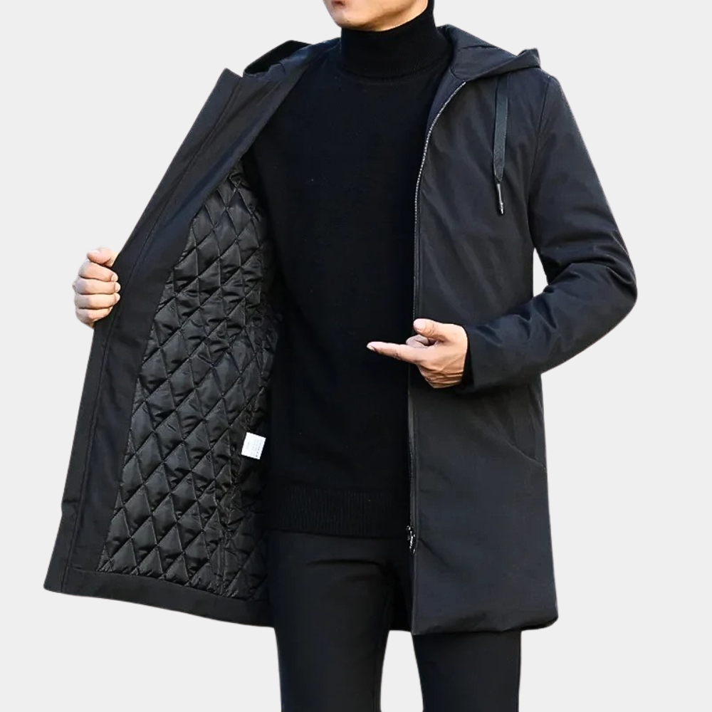 Bellamy | Stylish Navy Hooded Waterproof Winter Parka Men