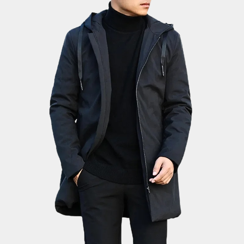Bellamy | Stylish Navy Hooded Waterproof Winter Parka Men