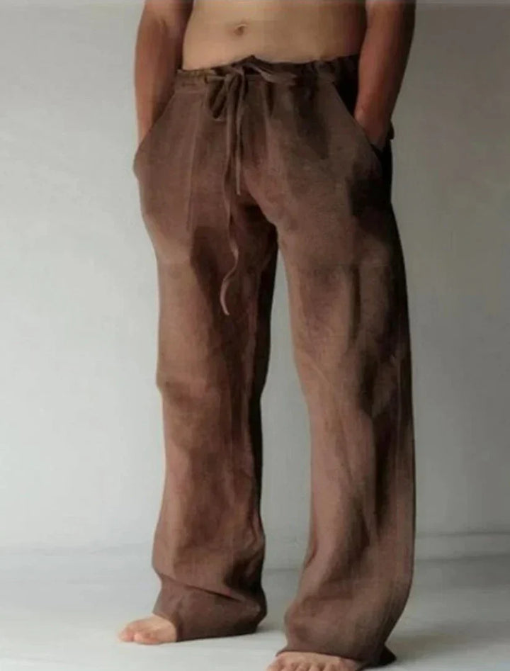 Beckridge | Relaxed White Linen Drawstring Pants For Men