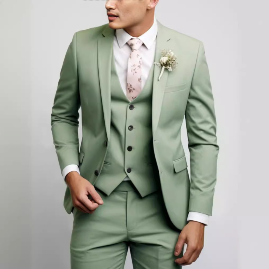Evelyn | Elegant Men's Three-Piece Light Blue Wedding Suit