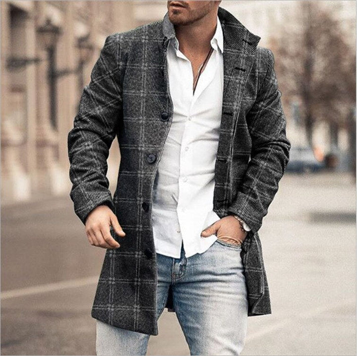 Imogen | Stylish Single-Breasted Plaid Wool Overcoat