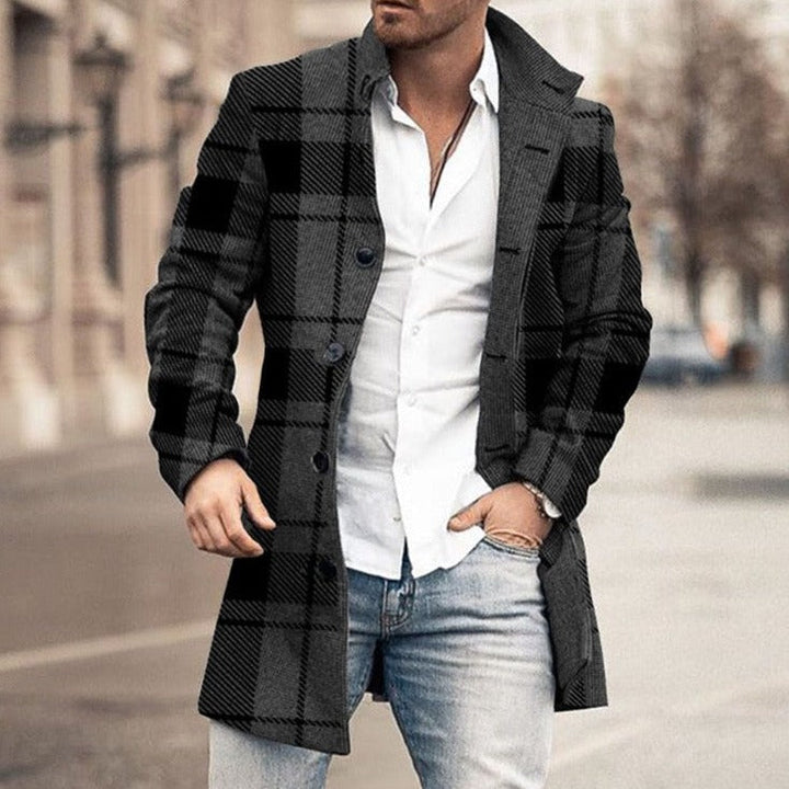 Imogen | Stylish Single-Breasted Plaid Wool Overcoat