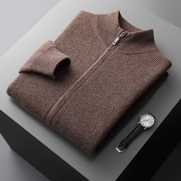 Kingston | Elegant Zip Up Cashmere Cardigan Men - Premium Knit
