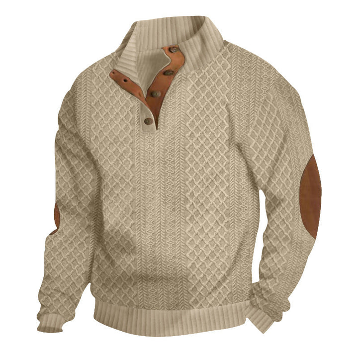 Felix | Classic Cable Knit Quarter-Zip Pullover With Elbow Patches