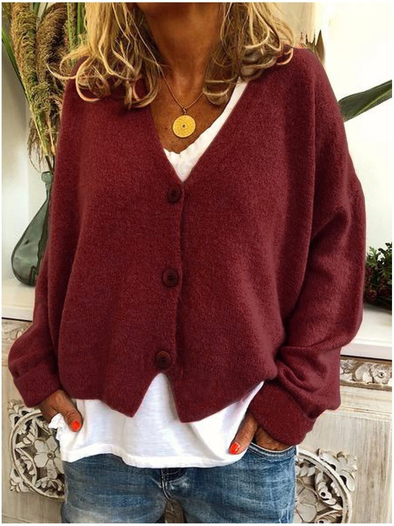 Riley | Cozy V-Neck Button Knit Cardigan