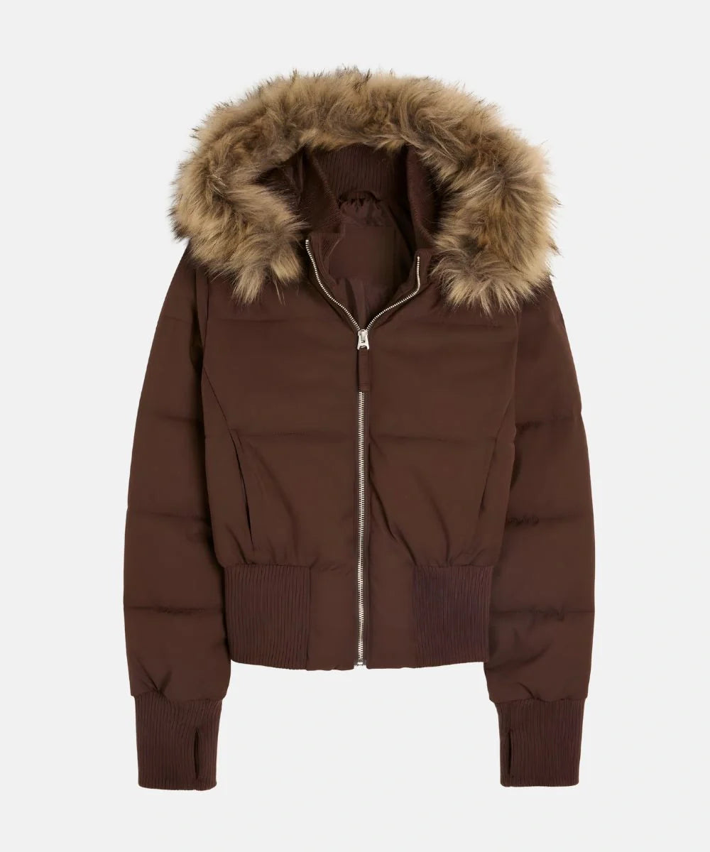 Thea | Chic Quilted Puffer Jacket With Faux Fur Hood