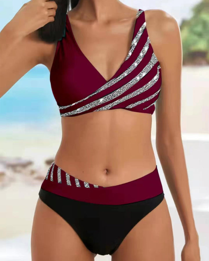 Margot | Stylish Wrap Cross Bikini With Printed Details