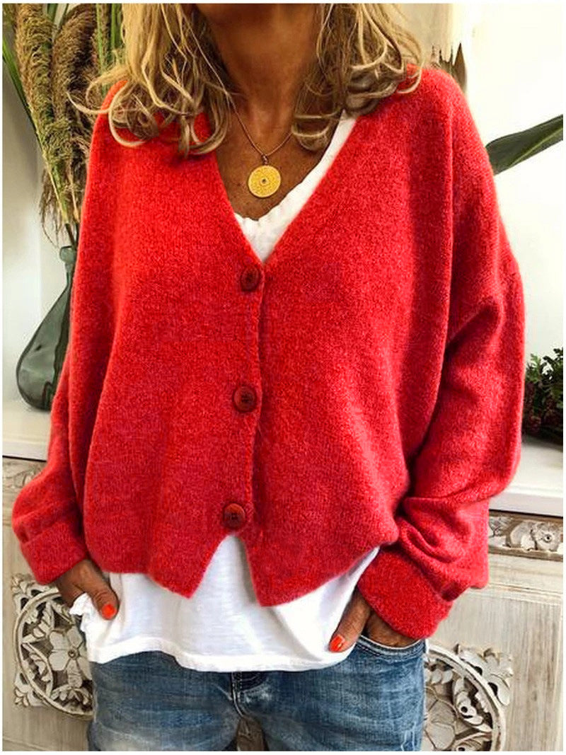 Riley | Cozy V-Neck Button Knit Cardigan