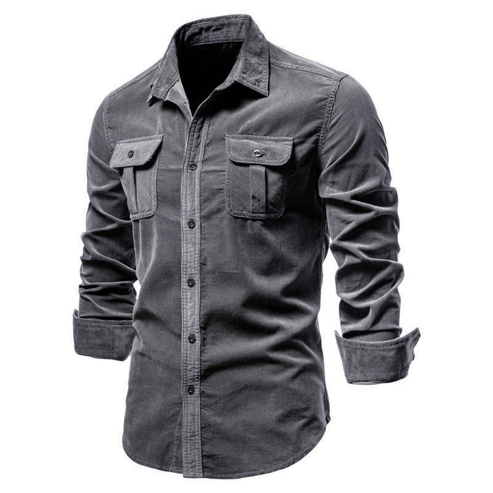 Dorian | Stylish Corduroy Button-Up Shirt With Chest Pockets