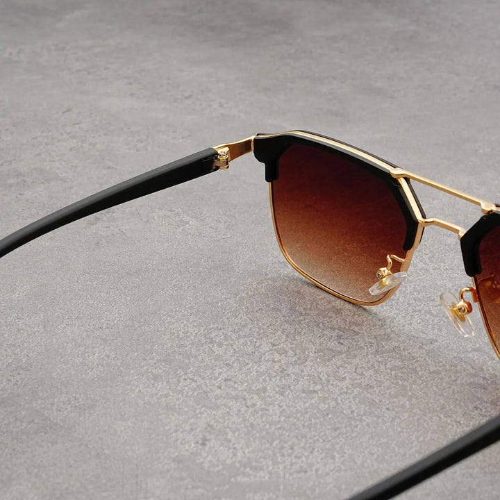 Hannah | Sleek Hexagonal Aviator Sunglasses With Gradient Lens
