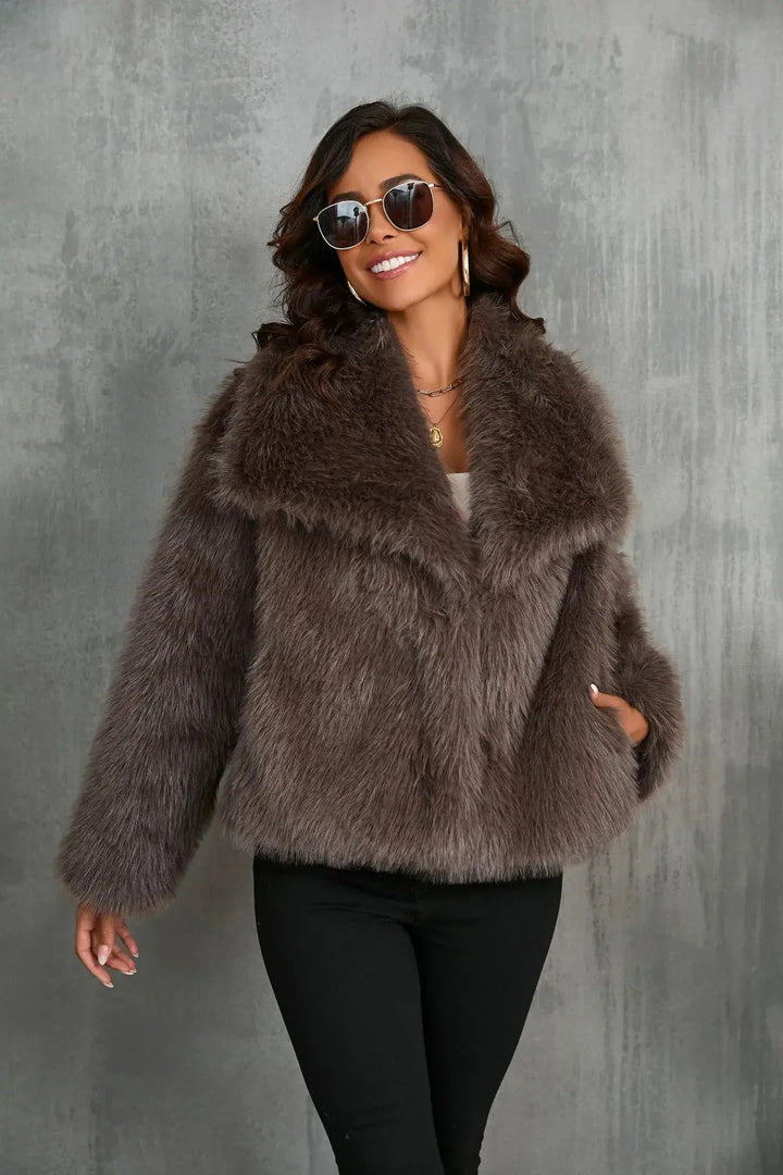Paige | Chic Oversized Faux Fur Coat - Luxurious Winter Warmth