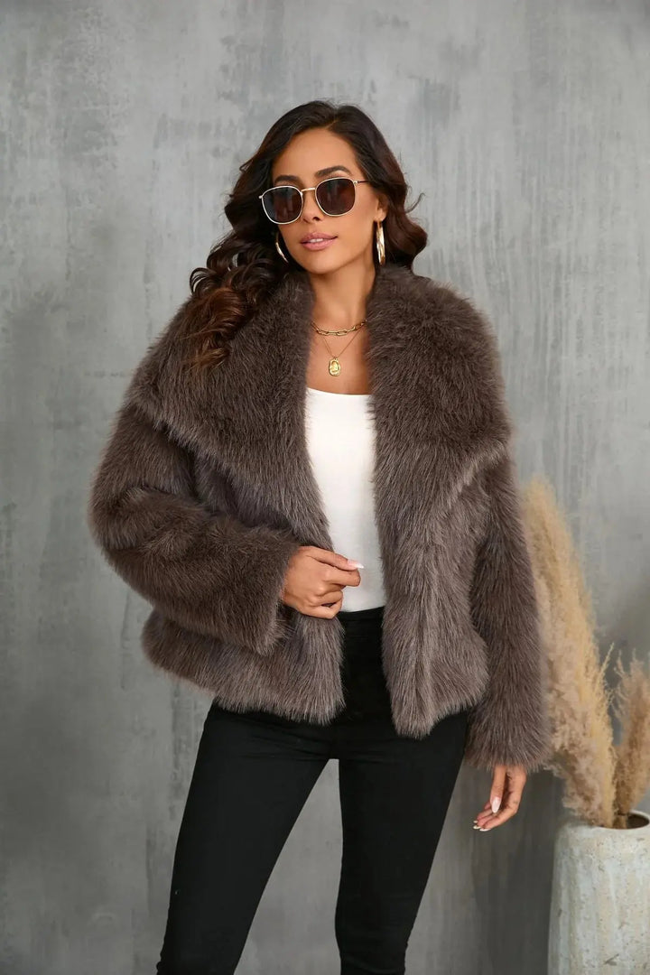 Paige | Chic Oversized Faux Fur Coat - Luxurious Winter Warmth