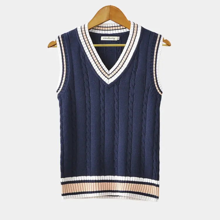 Elyse | Stylish Cable Knit V-Neck Sleeveless Sweater Vest