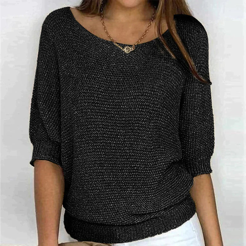 Vivienne | Chic V-Neck Knit Pullover Sweater