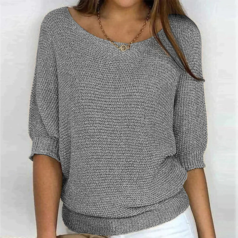 Vivienne | Chic V-Neck Knit Pullover Sweater