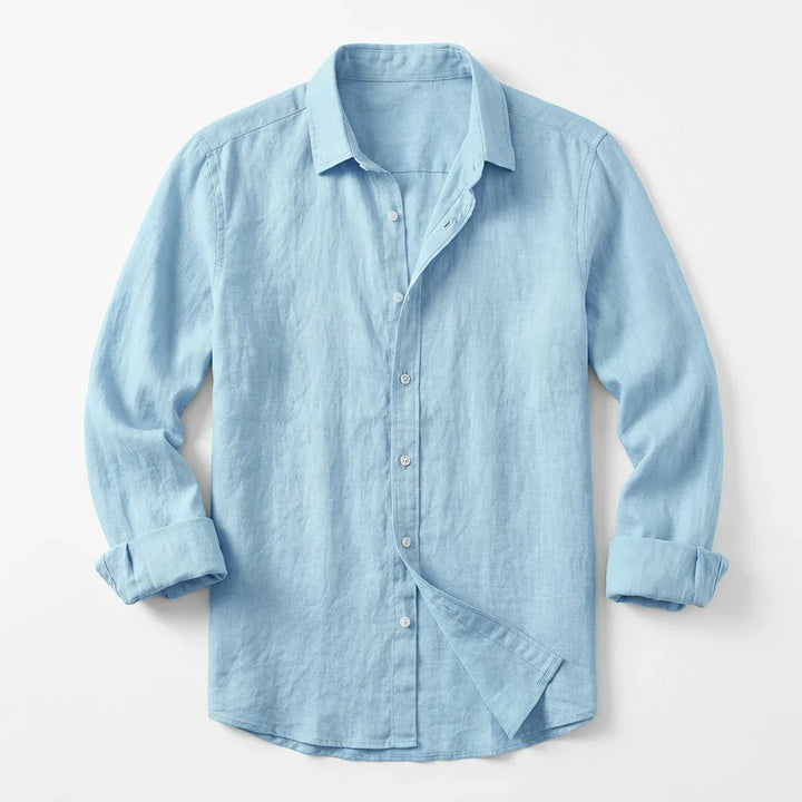 Margot | Elegant White Button-Up Linen Shirt Men's Summer Style