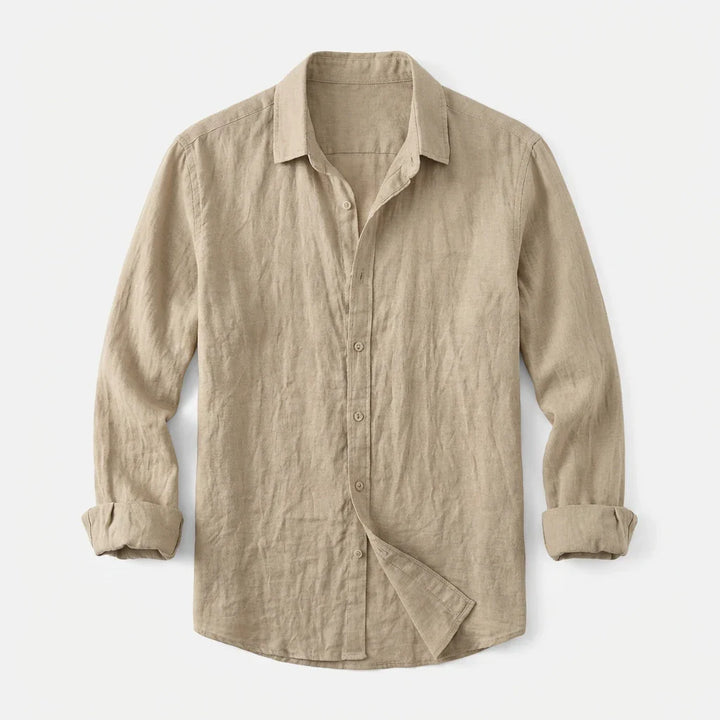 Margot | Elegant White Button-Up Linen Shirt Men's Summer Style