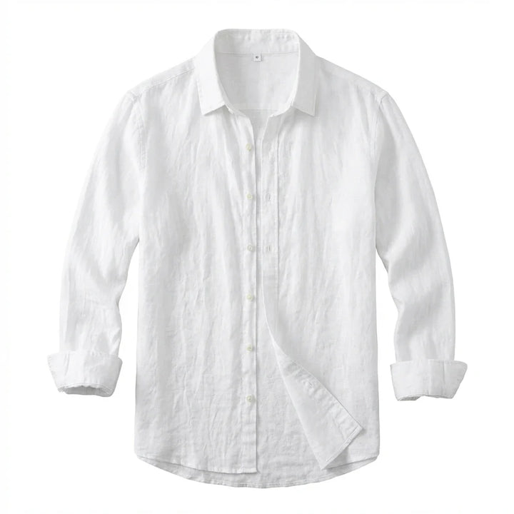 Margot | Elegant White Button-Up Linen Shirt Men's Summer Style