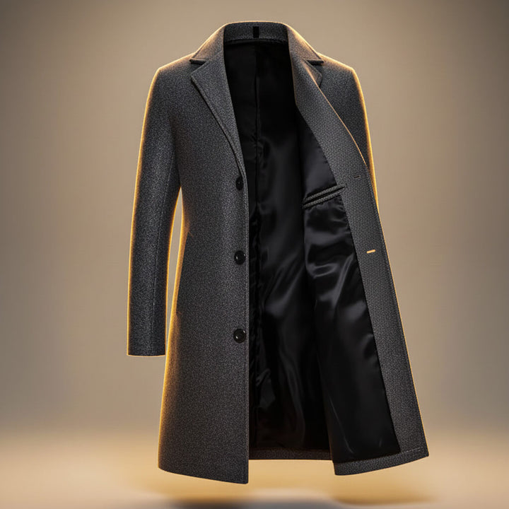 Harrison | Stylish Single Breasted Long Cotton Overcoat