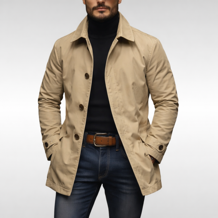 Baron | Weatherproof Long Button Coat Men - Insulated