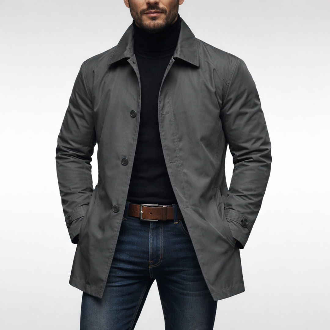 Baron | Weatherproof Long Button Coat Men - Insulated