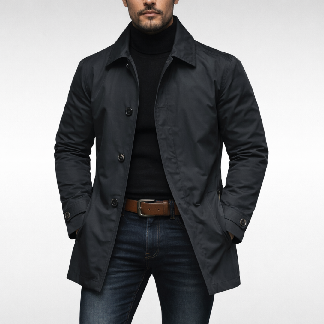 Baron | Weatherproof Long Button Coat Men - Insulated