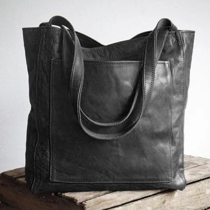 Emma | Elegant Brown Leather Tote Bag With Clean Lines