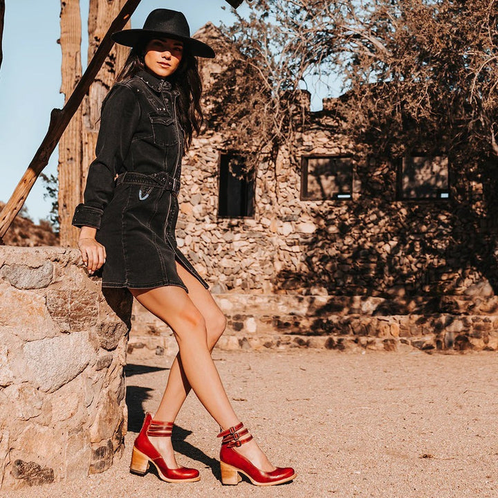 Norla | Chic Buckle Strap Ankle Boots With Block Heel