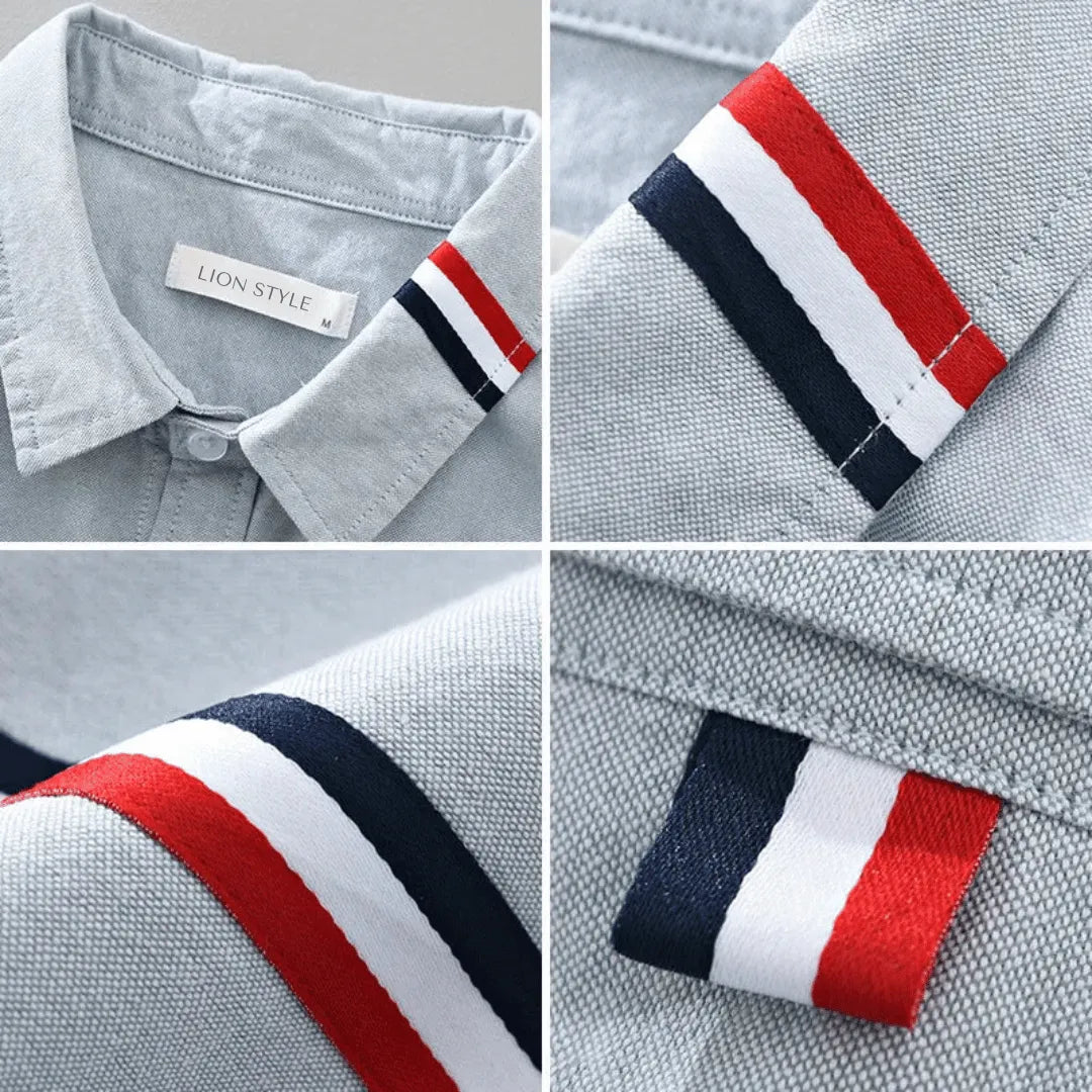 Phoebe | Stylish Cotton Button Down Shirt With Stripe Details