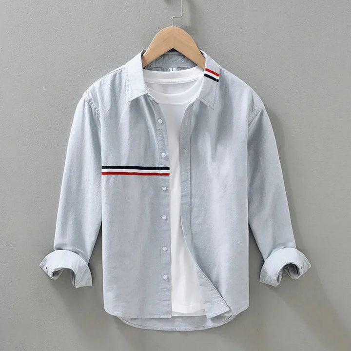 Phoebe | Stylish Cotton Button Down Shirt With Stripe Details