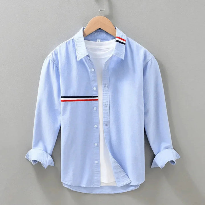 Phoebe | Stylish Cotton Button Down Shirt With Stripe Details