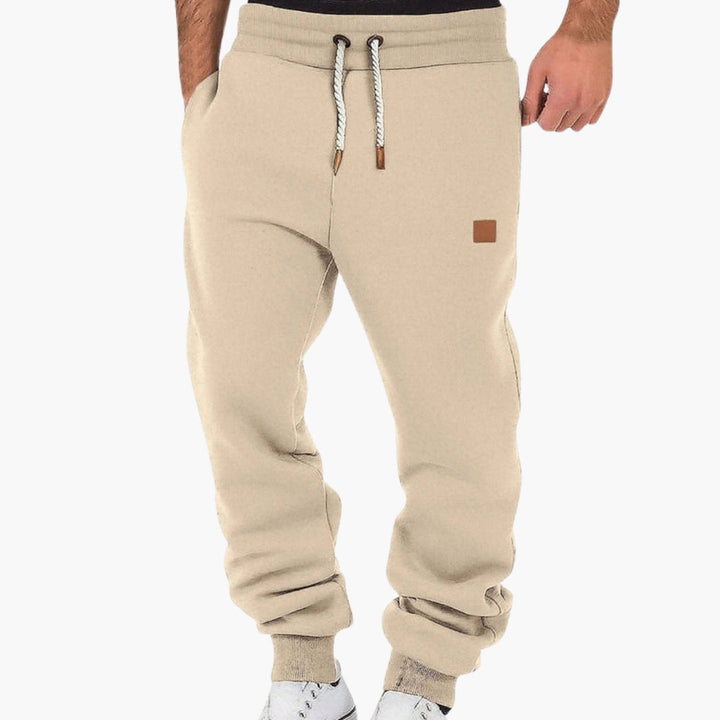 Men's Grey Fleece Joggers With Drawstring Waist