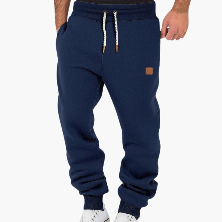 Men's Grey Fleece Joggers With Drawstring Waist