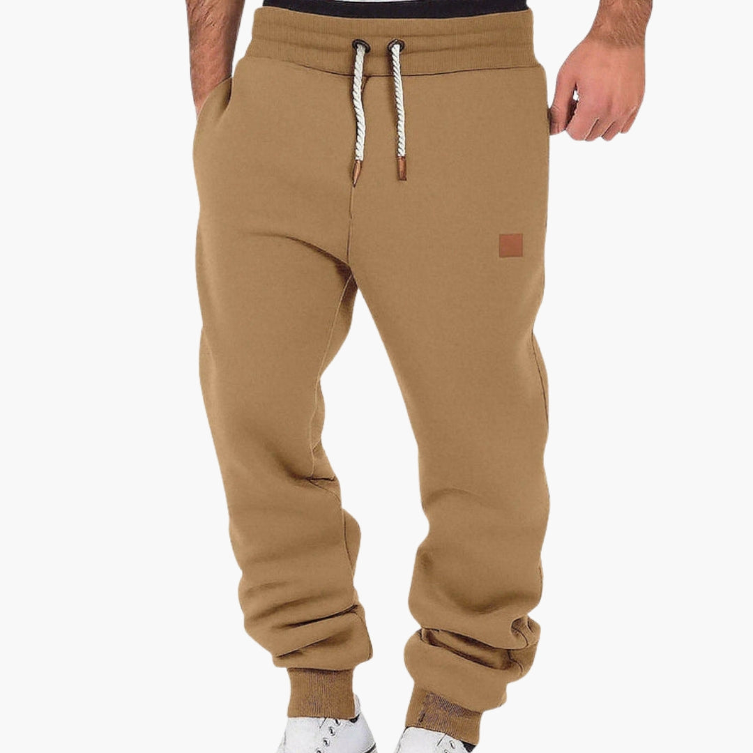 Men's Grey Fleece Joggers With Drawstring Waist