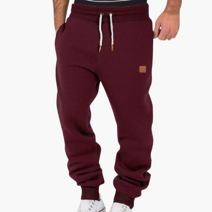 Men's Grey Fleece Joggers With Drawstring Waist
