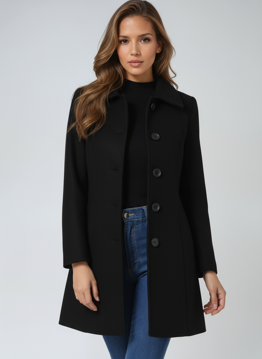 Ylonna | Elegant Single Breasted Tailored Winter Coat
