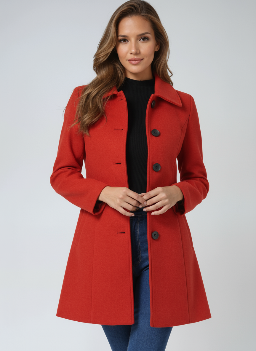 Ylonna | Elegant Single Breasted Tailored Winter Coat