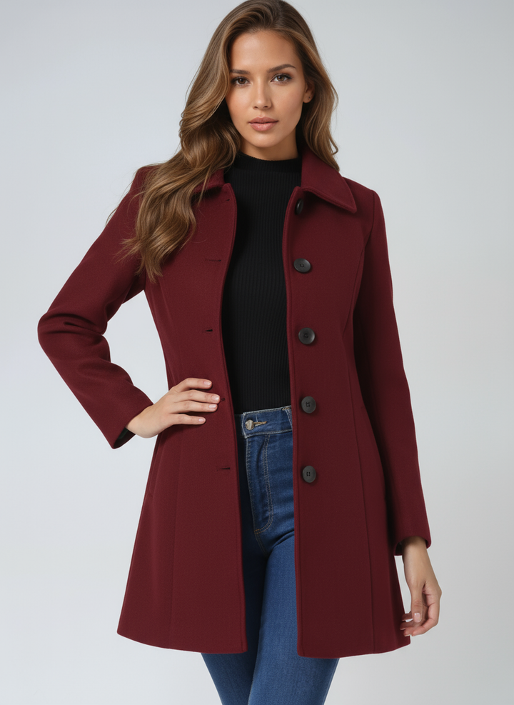 Ylonna | Elegant Single Breasted Tailored Winter Coat
