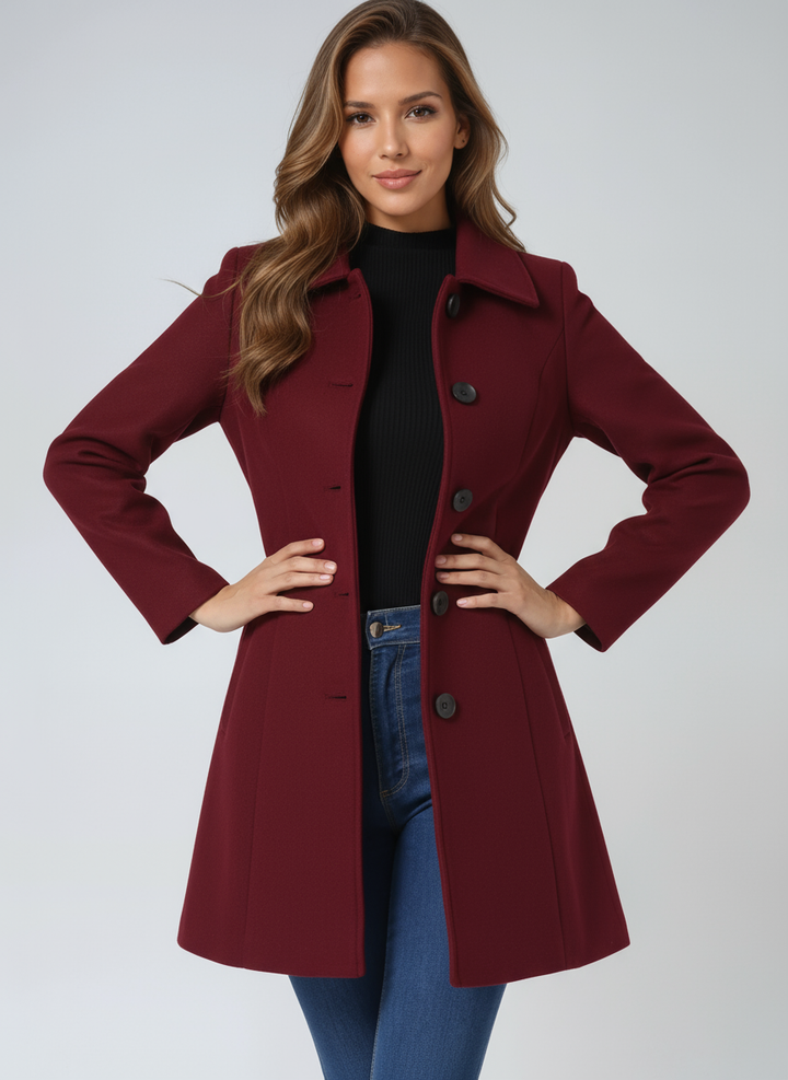 Ylonna | Elegant Single Breasted Tailored Winter Coat