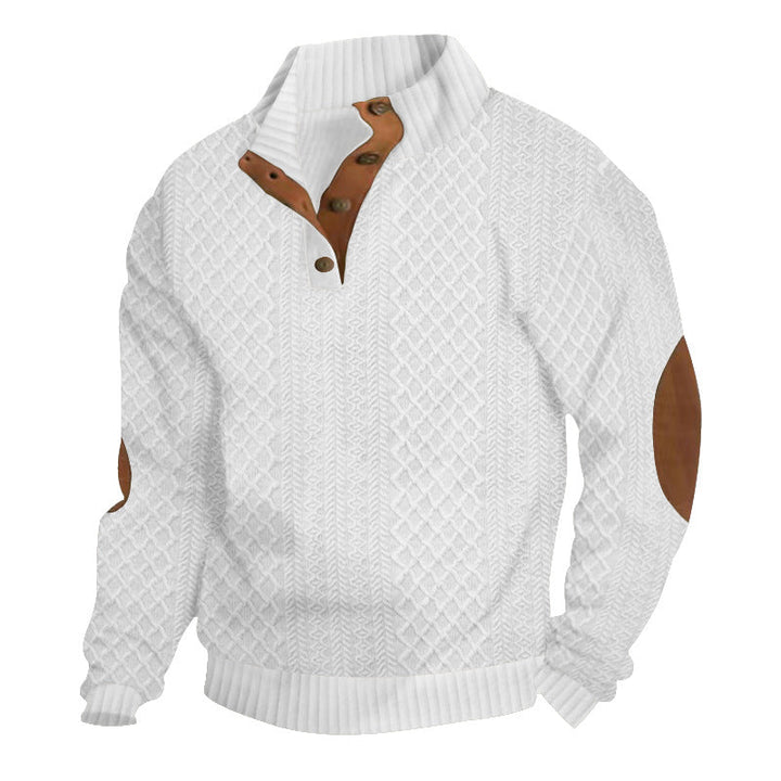 Felix | Classic Cable Knit Quarter-Zip Pullover With Elbow Patches
