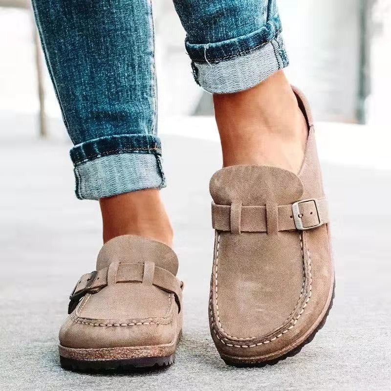 Cordelia | Sleek Orthopedic Closed-Toe Mules With Buckle Strap
