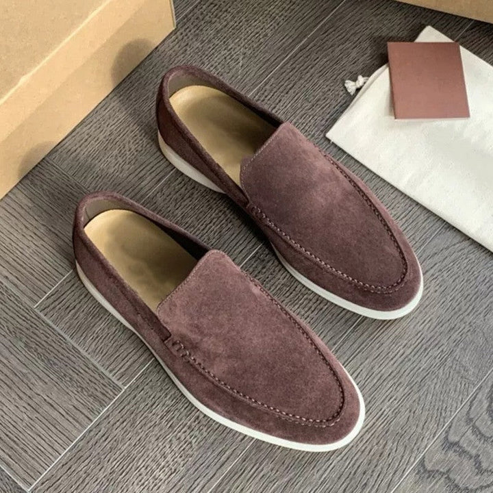 Ricardo | Sleek Black Suede Slip-On Loafers Men