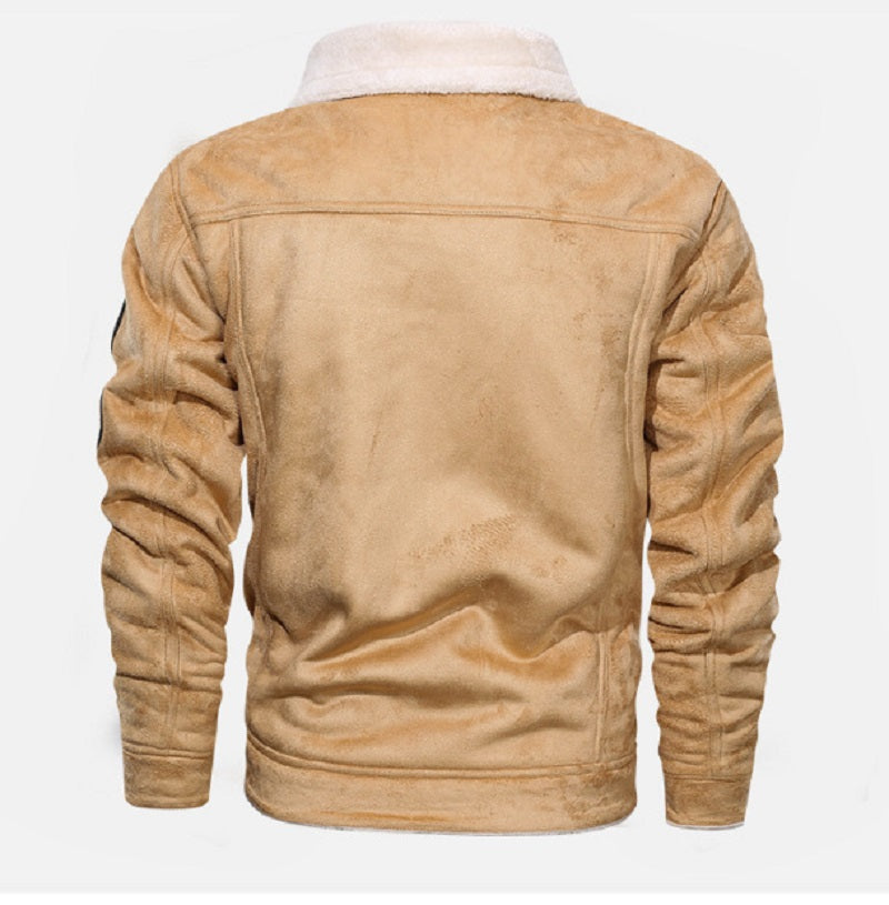 Serena | Stylish Men's Sherpa-Lined Brown Suede Trucker Jacket