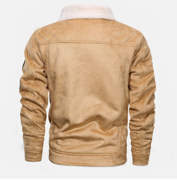 Serena | Stylish Men's Sherpa-Lined Brown Suede Trucker Jacket