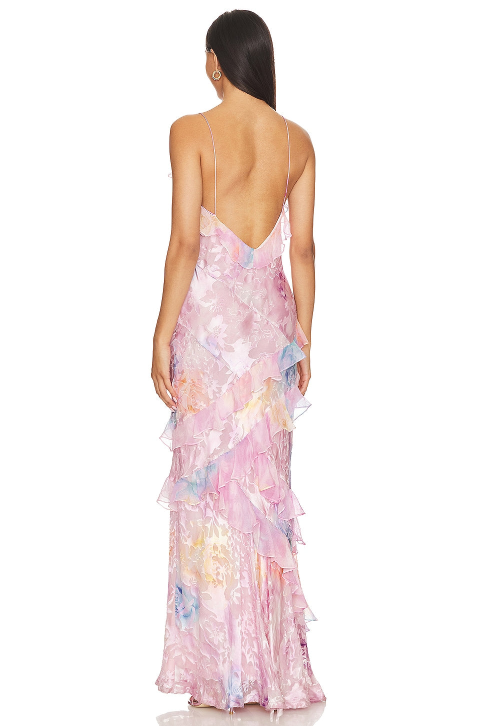 Sybil | Elegant Tiered Ruffle V-Neck Floral Maxi Dress