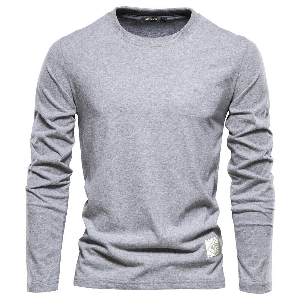 Dallas | Classic White Long-Sleeve Crew Neck T-Shirt Men