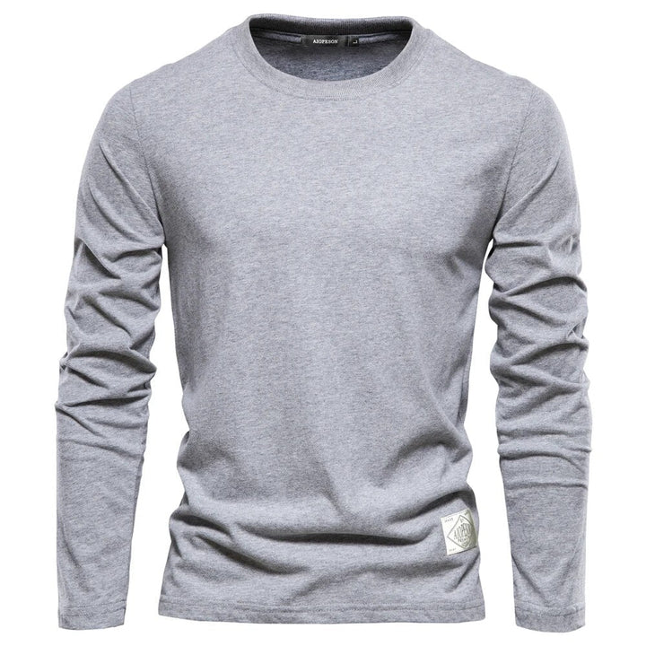 Dallas | Classic White Long-Sleeve Crew Neck T-Shirt Men
